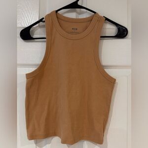 Maeve Orange Brown Racerback Cropped Tank Size M Neutral Layering Cotton Blend